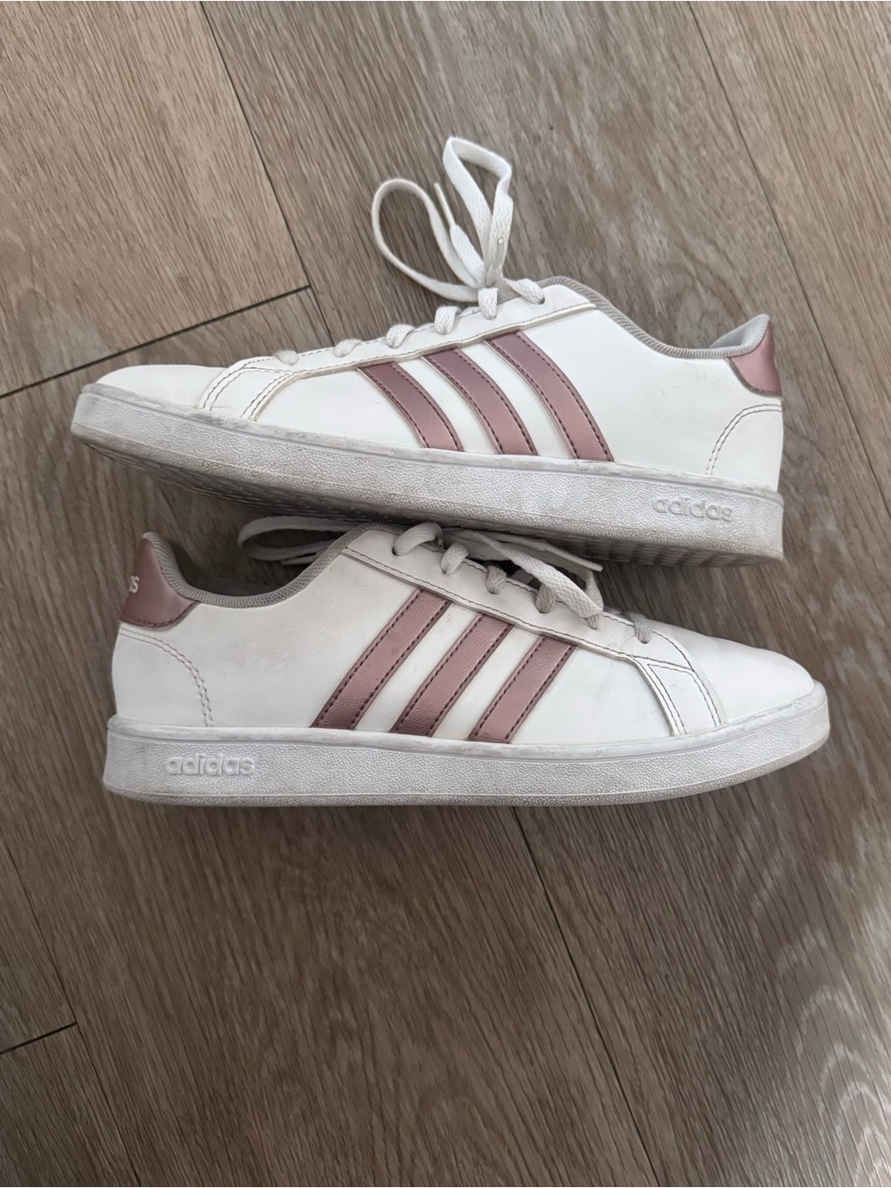 Adidas Grand Court Shoes White and Size 4.5 “big kids” (size 5.5 women’s)